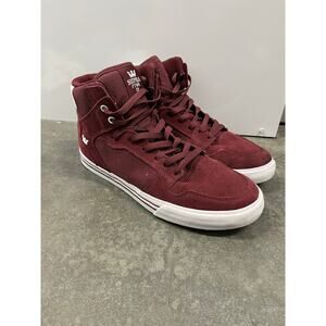 Supra Men's Vaider Skate wine red shoe High Top 2023 size 11